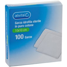 ALVITA GARZA COMPRESSA IDROFILA 10X10CM 100 PEZZI