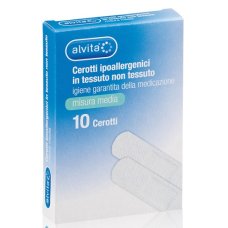 ALVITA CEROTTO IN TESSUTO NON TESSUTO ESTENSIBILE BIANCO CONTAMPONE ANTISETTICO MEDIO 10 PEZZI