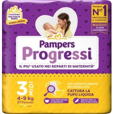 PAMPERS PROGRESSI MIDI PANNOLINO 3 4-9KG 27 PEZZI
