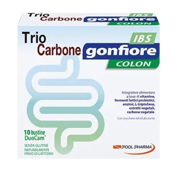 TRIOCARBONE GONFIORE IBS 10 BUSTE DUOCAM DA 2 G + 1,5 G