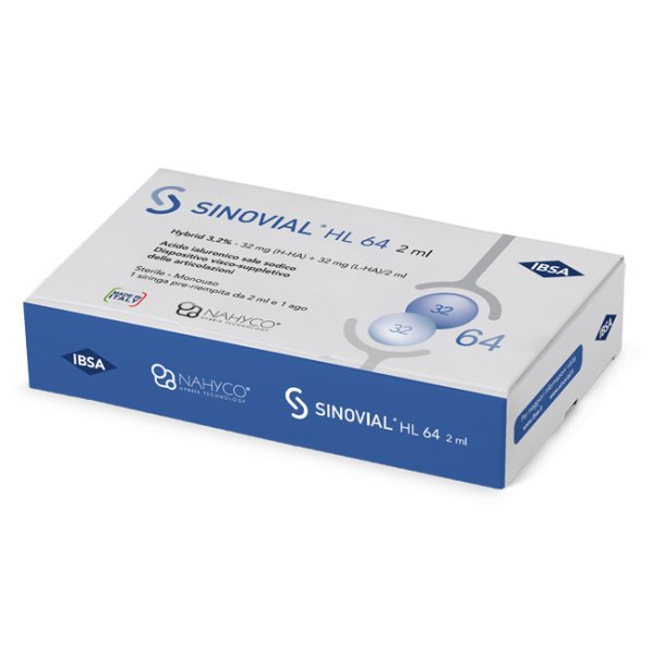 SIRINGA INTRA-ARTICOLARE SINOVIAL HL 64 32 MG + 32 MG 1 FS 2ML AGO GAUGE 21