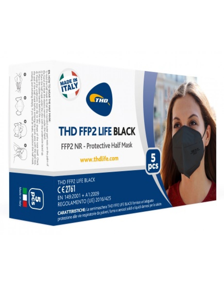 THD FFP2 LIFE BLACK 5 PEZZI