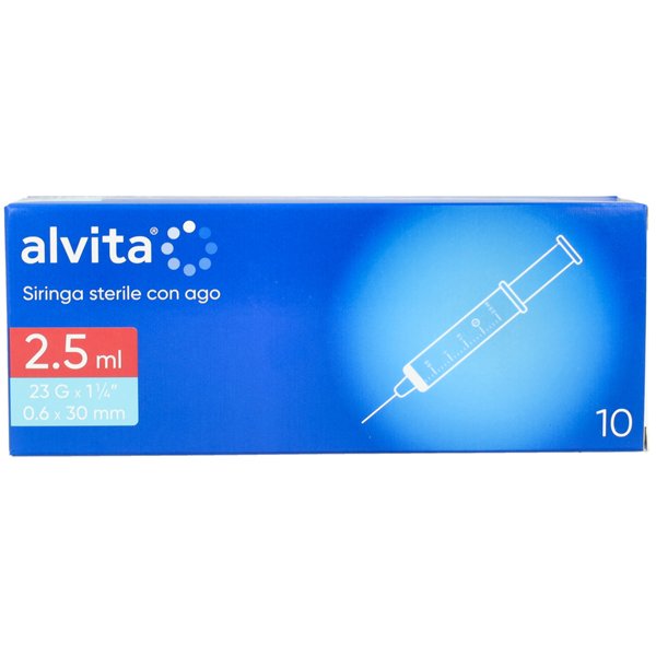 ALVITA SIRINGA  2,5 ML 23 GAUGE 10 PEZZI