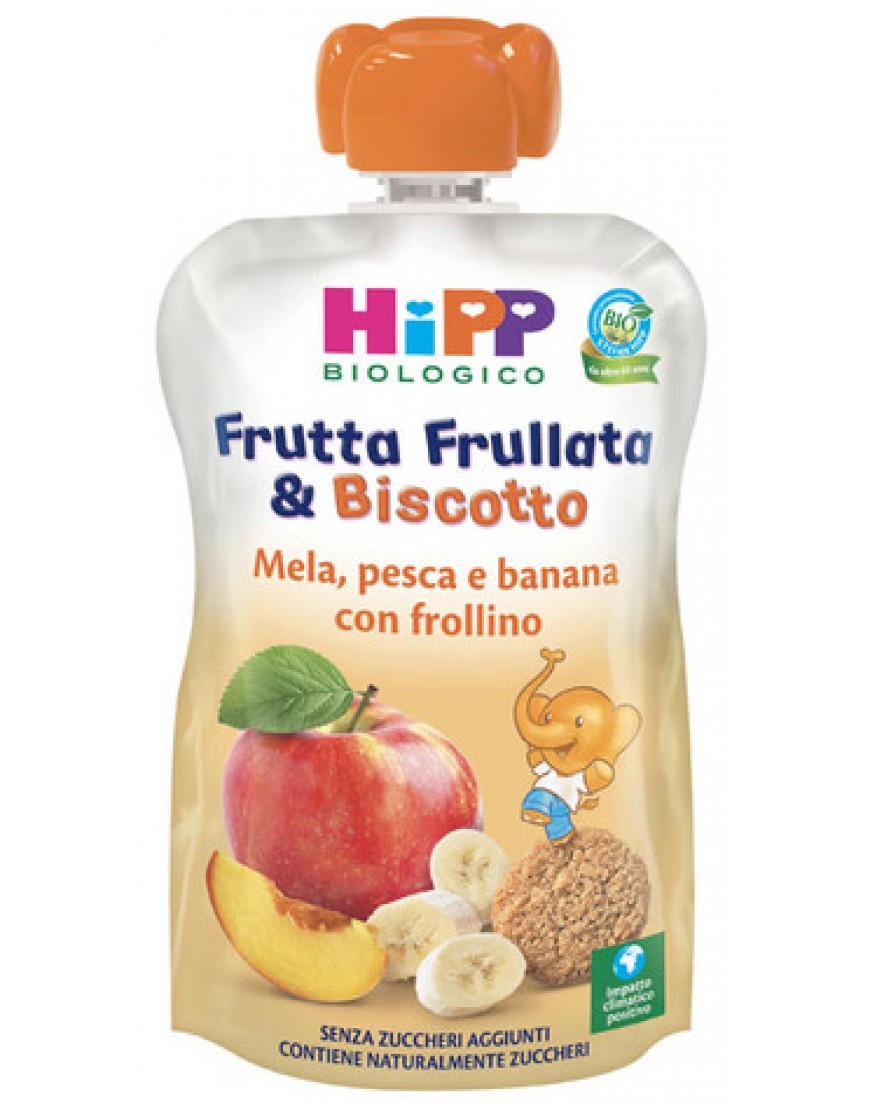 HIPP FRUTTA FRULL&BISCOTTO MELA PESCA BANANA FROLLINO 90 G